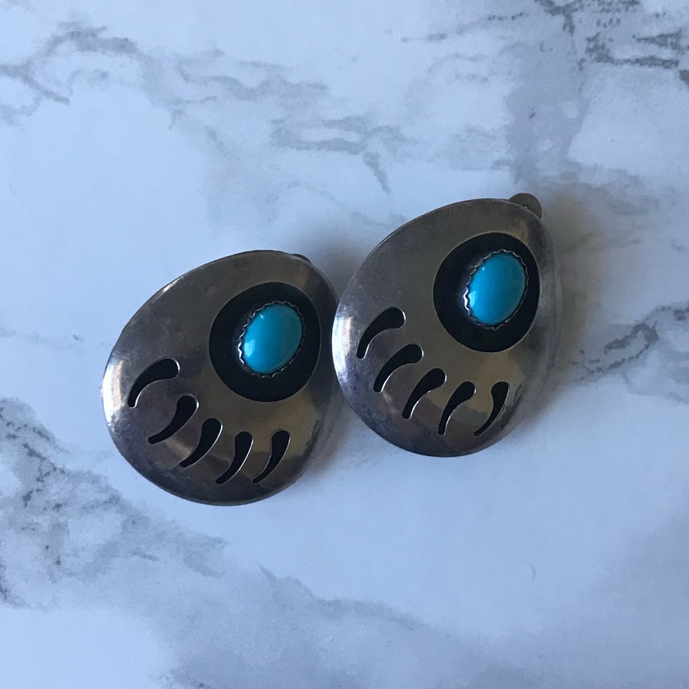 Spirit Animal Silver w/Turquoise Clip-On Earrings